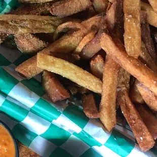 Chicken tenders, honey mustard and spicy garlic