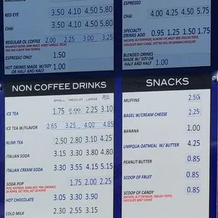 Pony Espresso menu