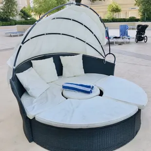 Daybed at the pool Paris Hotel &amp; Casino