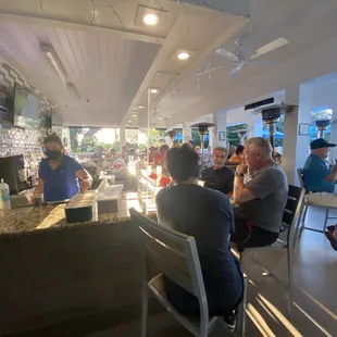 people sitting at the bar