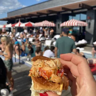 lobster roll by the pool