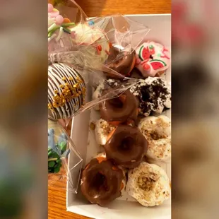 a box of assorted donuts