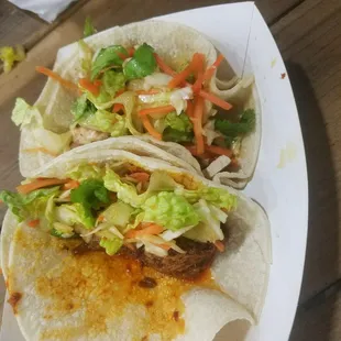 Spicy pork and chicken tacos