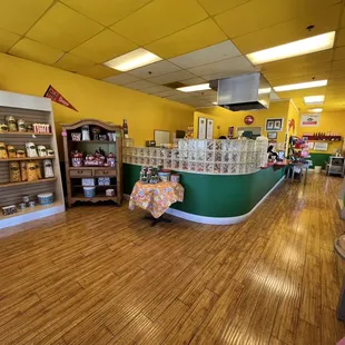 By the entrance of the store