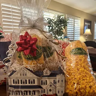 a bag of popcorn and a bag of popcorn