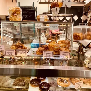 a variety of pastries on display