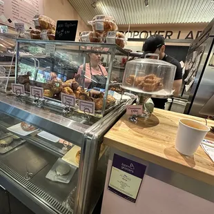 a variety of pastries on display