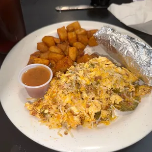 Chorizo Con Huevo with chopped Jalepenos