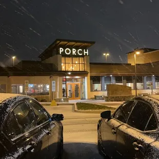 two cars parked in a parking lot