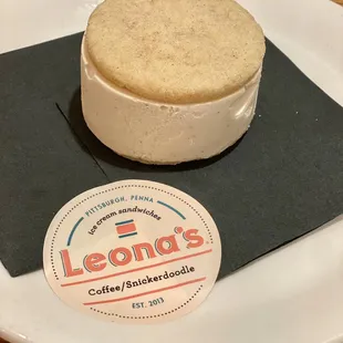 Coffee snickerdoodle icecream sandwich