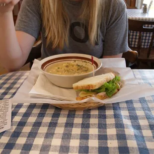 potato soup and half turkey