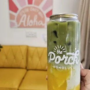 Mango Matcha with Oat Milk