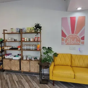 Inside the business........they also sold some merchandise on the shelves.