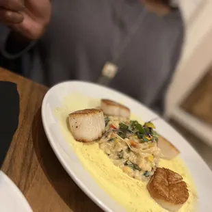 Scallops and risotto