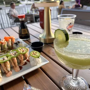 Hot as a cucumber  cocktail. And porch roll, and Cali Va roll :)