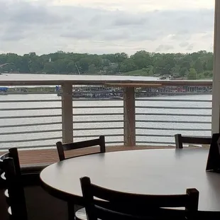 Outside deck overlooking lake