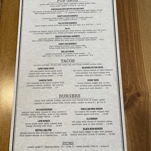 menu