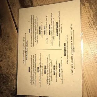 Happy Hour Menu