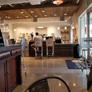 View of the front counter - menu boards were down, as they were being rewritten