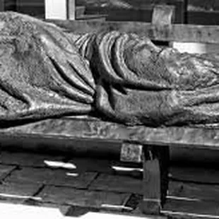 Homeless Jesus at Portico (note his feet)