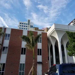 Outside of the building - with a peak of the Hotel Floridian!