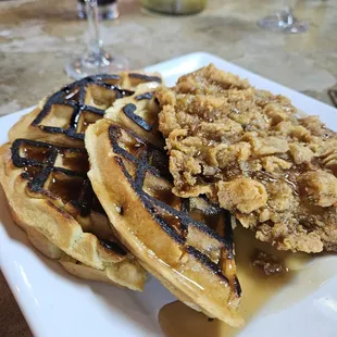 waffles, food