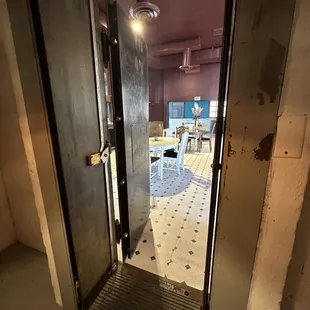 Looking out from the vault