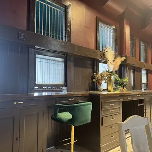 Post office counter.