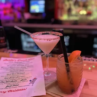 Crushed Peppermint Martini &amp; Rum Rum Rudolph