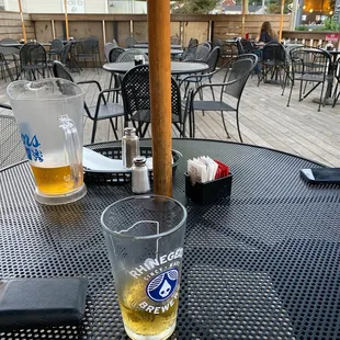 Beer because their pizza has drastically gone down hill