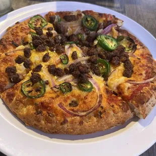 Chorizo breakfast pizza - spicyyy