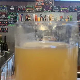 a glass of orange juice