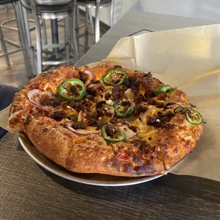 Chorizo breakfast pizza is super spicy! Still good though.