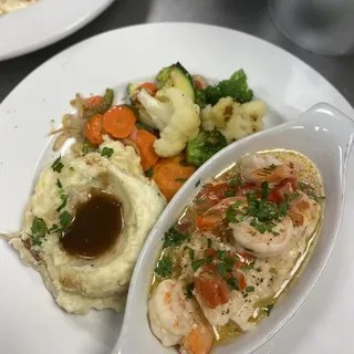 Provencal Poached Cod with Prawns