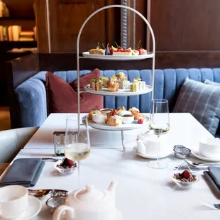 a table set for afternoon tea