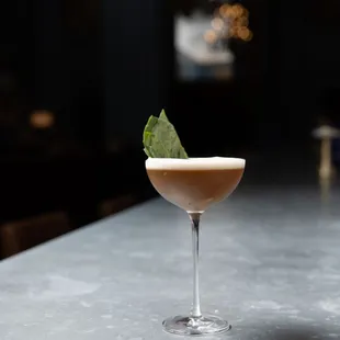 a cocktail on a bar
