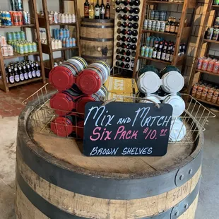 a display of bottles of wine
