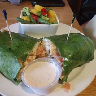Fried chicken wrap with veggies