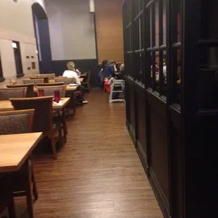 The main dining area with cool entrance doors