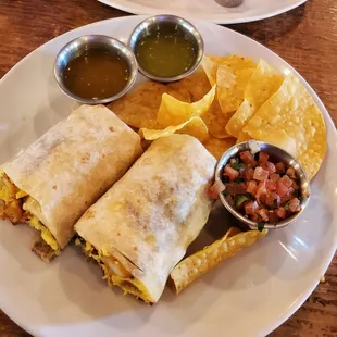 The Post Burrito with a side of Pico de Gallo.