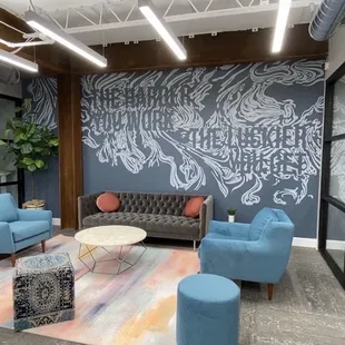 Our mural by Modern Aquarian - Ashley White.  Amazing .... "THE HARDER YOU WORK THE LUCKIER YOU GET"  Members are loving it!!