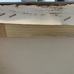 back of canvas shows the sloppy work