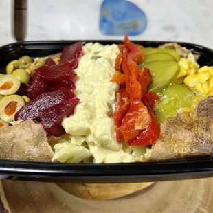 a close up of a plate of food