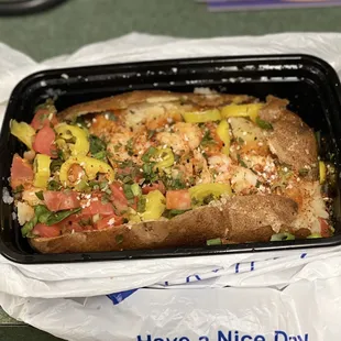 Build your own with shrimp, veges and olive oil