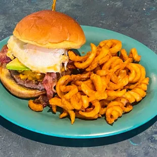 NEW MENU ITEM  Hangover Burger  Join us in burger heaven with this fried egg topped work of art! Burger comes with cheddar cheese,
