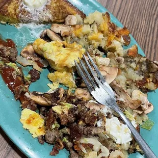 Food over greasy and not cook good.