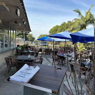 tables and umbrellas