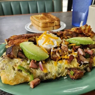 Forgot, it was so good &amp; was starving : rushing to work. Breakfast sausage &quot;something&quot; omelet (I believe).