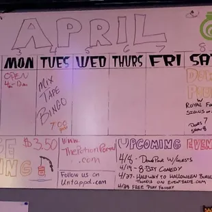 April 2023's Event Calendar
