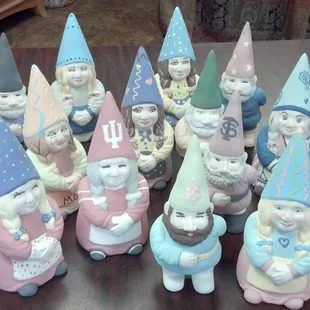 Gnomes from Lykes Insurance Team Building Event - waiting patiently for their turn in the kiln!